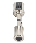 Keyless Smart Cylinder Lock Featuring Touchscreen Keypad And Smartphone App Access Night Bolt Security For Wood And Glass Doors No Sweat Emergency Power Backup, front view.