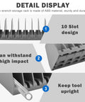 Two Pack 10 Slot Pliers Organizer Rack Set For Tools Drawer With Non Slip Rubber Base Extendable Modular Design For Wrenches Cutters And Hand Tools Grey Keeps Tools Neatly Organized And Grab And Go