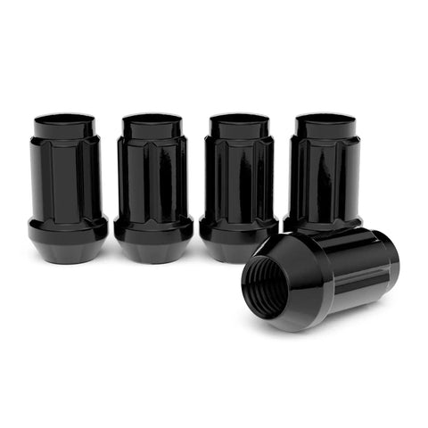 Heavy Duty Spline Drive Lug Nuts Built Tough For Zero Drama Rides 1/2X20 Thread 1.4 Inch Black Steel Alloy Close Up View