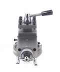 Pro Grade Lathe Tool Rest Assembly With Quick Change Tool Holder For Mini Metal Lathes front view of tool rest with adjustment lever and sturdy base.
