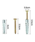 100 Pc Self Tapping Serrated Expansion Tube Screws for Concrete Walls DIY Ready No Fuss Mounting, size 3cm to 5.5cm