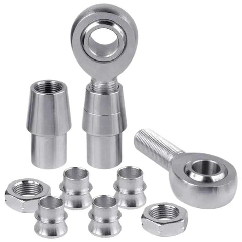 Beefy 3/4 Inch Chromoly Heim Rod End Kit 2 Pack Left And Right Threaded includes robust joints and spacers for suspension builds.