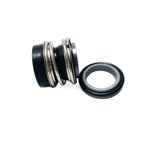 Rock Solid MG12 Mechanical Seal With Elastomer Bellows And G6 Stationary Seat For 14mm Shafts showing elastomer bellows and silicon carbide faces.