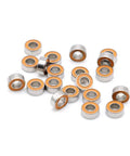 Butter Smooth MR63-2RS Ceramic Hybrid Ball Bearing 3X6X2.5MM arranged in a group showcasing sealed rubber shield design.