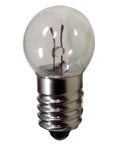 Top Tier E10 Miniature Bulb Pack With Slick Screw Base, clear glass bulb with metallic screw base for 12V DC use.