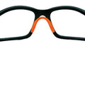 Top Shelf Industrial Safety Glasses With Vibrant Orange Frame Clear Anti Fog Lenses Scratch Resistant High Impact Shield Ansi Z87 Certified Uv400 Eye Protection Clutch For The Job Site Bad Boy Gear rear view angle