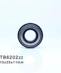 High Temperature 6202ZZ Deep Groove Ball Bearing 15x35x11mm Sealed Heat Resistant Sleeve front view on white background.