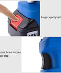 Electric Cable Cutter For Copper And Aluminum Wire Cordless 18V Battery Powered Fast Cut In Seconds Hammers Through Copper And Aluminum Cables Up To 120 Millimeters Heavy Duty Electric Wire Cutter With Two Rechargeable Batteries EZ120C showing large capacity battery and electronic brake function details