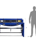 Heavy Duty Kickass Cast Iron Manual Stomp Shear Machine For Cutting Thick Sheet Metal And Aluminum Up To 14 Gauge With Razor Sharp Tool Steel Blades - front view with height comparison.