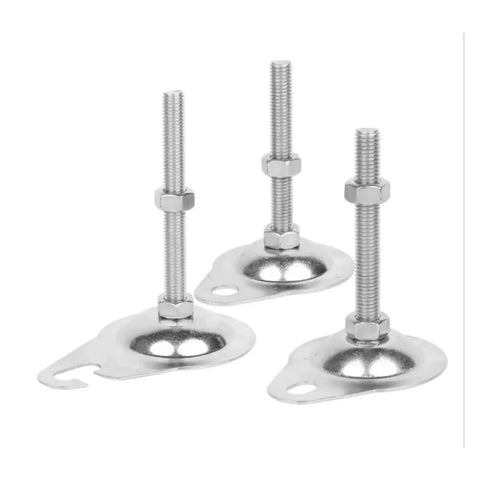 Heavy Duty Adjustable Leveling Feet Cups Engineered With M8 Through M16 Threads From Top Tier 304 Stainless Steel, three units