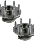Heavy Duty 4 Piece Wheel Hub Bearing Set For Front And Rear Jeep Commander 2006 To 2010, close-up view of metal wheel hubs with bolts.