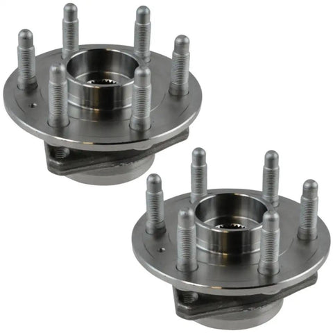 Heavy Duty 4 Piece Wheel Hub Bearing Set For Front And Rear Jeep Commander 2006 To 2010, close-up view of metal wheel hubs with bolts.