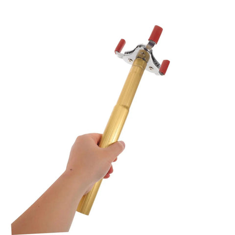Full Size Heavy Duty Aluminum Claw Attachment For Snagging Ceiling Smoke Alarms Quick Up Top Extractor Hardware held in hand.