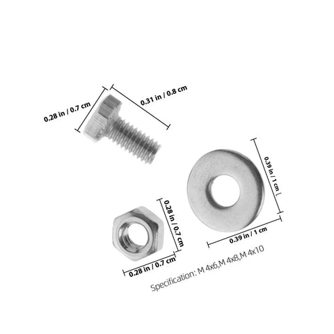 10 Set 304 Stainless Steel Carriage Bolt Kit With Nuts And Washers For Equipment And Unicycle Handle Replacement Heavy Duty Hardware