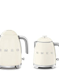 Mini 50s Retro Style 3 Cup Electric Kettle With Double Wall Insulation, Cream Finish, shown in front view on counter.