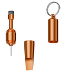 All In One Portable Multitool With Package Cutter And Phone Ejector Pin shown disassembled in copper color