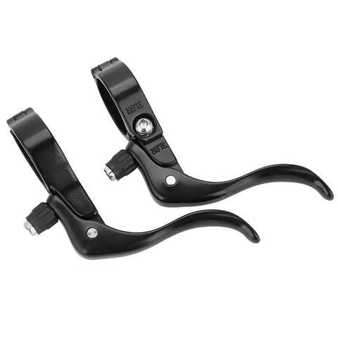 Pair Of Lightweight Aluminum Alloy Road Bike Brake Levers For 31.8mm Handlebars Black Durable And Sturdy With Smooth Braking