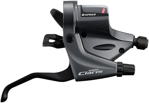 Claris ST RS200 8 Speed Road Bicycle Shift And Brake Lever With Rapidfire Plus Shifting and aluminum durability, side view
