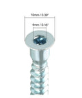 Close-up of 20 Piece Hex Socket Drive Countersunk Head Confirmat Screws For Wood Self Tapping Connectors Zinc Plated 7x59mm