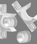 8 Sets False Front Cabinet Clips Replacement Kit For Kitchen Cabinet Doors And Drawers Includes Sink Clips Tip Out Tray Kit And Matching Screwdriver In High Quality Transparent Plastic close-up