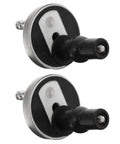 Premium Quick Release Toilet Seat Hinge Kit With Top Mount Hardware Includes Screws And Nuts For Standard Toilets showing two black top mount hinge clips.
