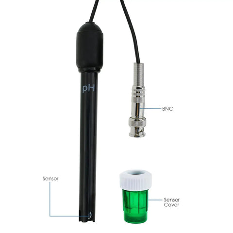 0-14 pH Electrode Probe With 300cm Cable And Replacement BNC Connector All Purpose pH Meter Sensor Kit For Aquarium Hydroponics Pool And Spa