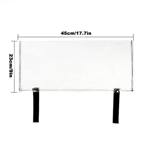 No Sweat EV Charger Cover For Your Ride Rock Solid Waterproof Housing, clear protective cover measuring 45cm x 23cm.