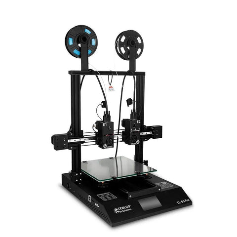 TL D3 Pro Dual Extruder 3D Printer With 300 Degree Hotend Silent Tmc2209 Drives 600W Power Supply large workspace showcased from the front.