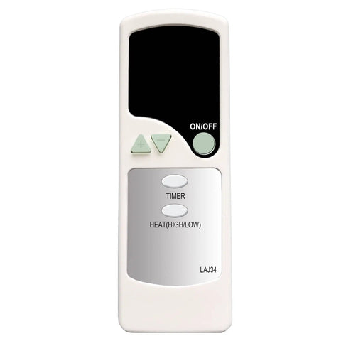 Dope Replacement Remote For Cyclonic Ceramic Heater Featuring Straight Up Wireless Temp Tweaks And Dead Simple Pairing, front view, control buttons.