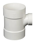 PVC DWV Sanitary Reducer Tee 4 By 4 By 2 Inch for Drain Waste and Vent Plumbing Fittings white smooth transition