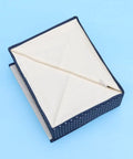 Grid Multi Compartment Underwear Storage Box Oxford Cloth Closet Organizer Collapsible Fabric Drawers seen from above with zipper.