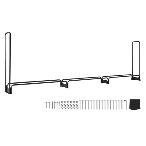 Assembly parts for Beefy Heavy Duty Outdoor Firewood Rack With Waterproof 600D Oxford Cover Holds Three Quarter Cord Of Wood 152 Inch Long