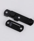 2pcs Stainless Steel Right Angle Hasp Latch for Gates Windows Black, showing two black latches for secure door and window locking.