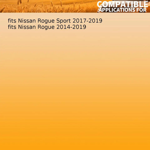 Compatible applications showing fits Nissan Rogue Sport 2017-2019 and Rogue 2014-2019 for 2 Piece Front Wheel Bearing and Hub Assembly.