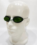 Straight Up Heavy Duty Opt Ipl Laser Safety Goggles For Red Light Therapy And Photon Beauty Machines with green lens, displayed on a mannequin head.