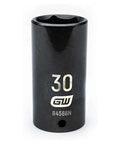 Half Inch Drive Deep Impact Socket 30mm Six Point Off Corner Loading Black Oxide Finish Built Tough For Auto Repair