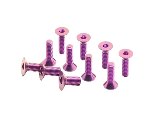 Top Shelf M3 Gr5 Titanium Countersunk Screws Hex Socket Flat Head Fasteners Built Tough Corrosion Resistant Hardware Real Deal Smooth Threads Five Pack Green in pink color.