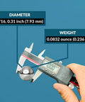 Top Shelf Carbon Steel Precision Balls 5/16 Inch G500 Grade weighed at 0.0832 oz shown on caliper for measurement.