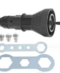 Tough As Nails Cordless Rivet Gun Drill Adapter with interchangeable tips, wrenches, and smooth pull operation.