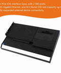 Hella Fast External Gpu Docking Station With USB4.0 40Gbps Transfer, Supports ATX SFX Power Supply, Plug And Play Pcie Upgrade For Nuc, Laptop, Or Gaming Console Rig, showing side view with ports.