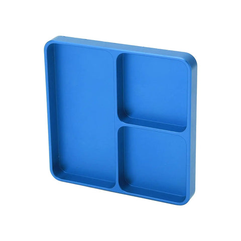 Blue aluminum Magnetic RC Screw Tray For Repairs And Maintenance, Aluminum Alloy Magnetic Pad Organizer With Accessories, CNC Crafted