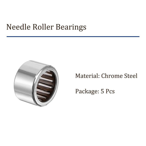 Upgrade Your Rig With 5Pcs RC121610 Needle Roller Bearings 3/4X1X5/8 Inch Clutch Bundle For Transmissions And Machine Tools Rock-Solid Construction That Keeps Things Tight, showing chrome steel roller bearing.