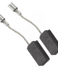 Premium Heavy Duty Carbon Brush Set For Angle Grinder Replacement Parts OEM Equivalent Durable Power Tool Upgrade Built Different For Shop And Jobsite Use - close-up view of two carbon brushes with connectors.