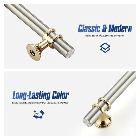 Snag These Fly Dual Tone Brushed Nickel And Gold Cabinet Pulls Featuring 3 Inch Center To Center Spacing premium stainless steel handle with gold accents.