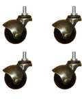Rock Solid Set Of 4 Two Inch Ball Casters Featuring M8 Screw Threads And True 360 Swivel Spin Finished In Vintage Antique Brass