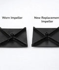 Spreader Impeller Replacement Plate For Lawn Spreader Attachments Pro Grade Durable No Fuss Easy Install For Quick Even Lawn Care Compatible With AgriFab Spreader Systems No Assembly Required side by side with worn impeller.