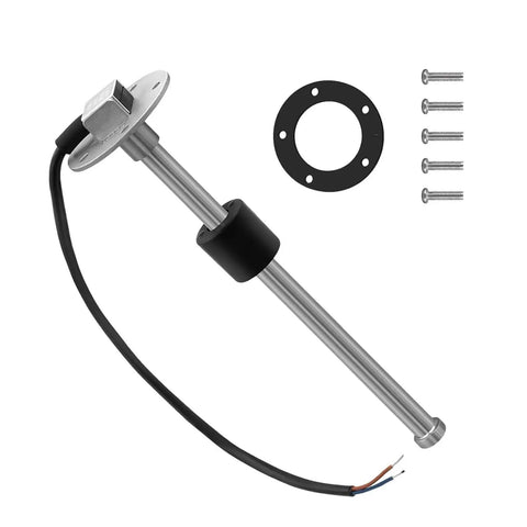 Hella Reliable 2 Wire Flange Fuel Level Sender With 5 Hole Plate And 0 To 90 Ohm Readout, stainless steel structure for marine use.