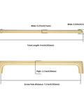 Kick Up Your Style With These Slick 10 Pack 7.5 Inch Brushed Gold Cabinet Pulls For Kitchen Cabinets Drawers And Cupboards showing dimensions.