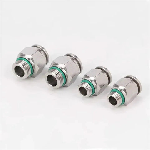 Must-Have Pro Grade Pneumatic Hose Fittings Kit, 50 Stainless Steel 304 Quick Release Connectors, various sizes, side view