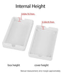 5 Pack Small ABS Plastic Project Box For Electronics DIYers White Durable Drillable Mini Electrical Project Boxes 2.36 x 1.42 x 0.67 Inch opened showing internal dimensions